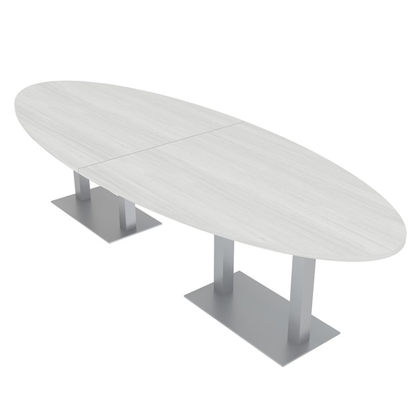 45 in W, 144 in L, 29 in H, Engineered Wood Top, White